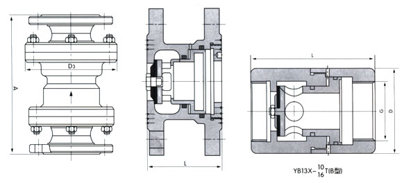 YB43(1)X固定比比例式減壓閥結構圖 YB43(1)X固定比比例式減壓閥結構圖