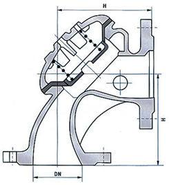100A角型定水位閥結構示意圖
