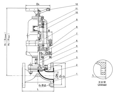 G6B41F(無襯里)、G6B41Fs(襯氟塑料)氣動隔膜閥(常閉型) G6B41F(無襯里)、G6B41Fs(襯氟塑料)氣動隔膜閥(常閉型)