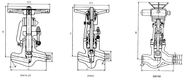 高溫高壓電站截止閥結(jié)構(gòu)圖