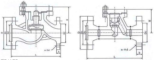 H41國(guó)標(biāo)升降式止回閥結(jié)構(gòu)示意圖 H41國(guó)標(biāo)升降式止回閥結(jié)構(gòu)示意圖